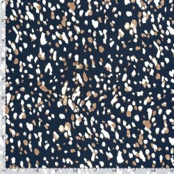 Viskose Twill Punkte - dunkelblau