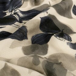 Viskose Crêpe Blumen - creme