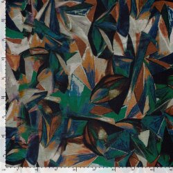 Polyester Viskose Mix gemalte Formen - grün