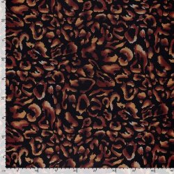Polyester Viskose Mix Leolook - schwarz/ziegelbraun