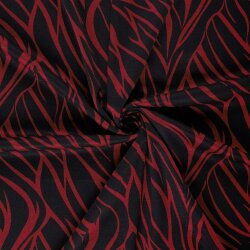 Polyester Viskose Mix Wellen Streifen - dunkelrot