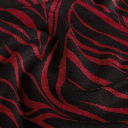 Polyester Viskose Mix Wellen Streifen - dunkelrot