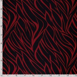 Polyester Viskose Mix Wellen Streifen - dunkelrot