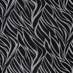 Polyester Viskose Mix Wellen Streifen - schwarz