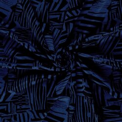 Polyester Viskose Mix Streifen Formen - indigo