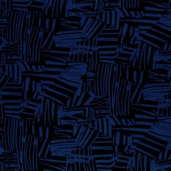 Polyester Viskose Mix Streifen Formen - indigo