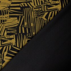 Polyester Viskose Mix Streifen Formen - ockergelb