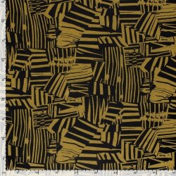 Polyester Viskose Mix Streifen Formen - ockergelb