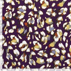 Viskose Nylon Crêpe getupftes Leo - schwarz