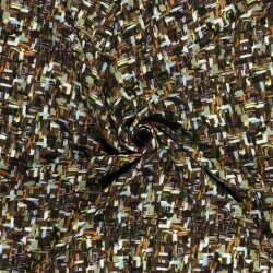 Viskose Nylon Crêpe wilde bunte Striche - braun