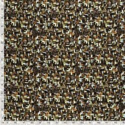 Viskose Nylon Crêpe wilde bunte Striche - braun