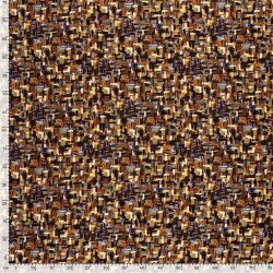 Viskose Nylon Crêpe wilde bunte Striche - ocker