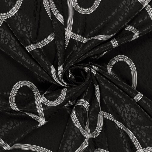 Satin Jacquard- schwarz