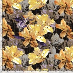 Viskose Crêpe Lurex FLOW - schwarz