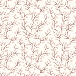 Baumwollpopeline Zweige - creme/softziegelrot