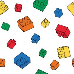 Baumwollpopeline Klemmbausteine - weiss