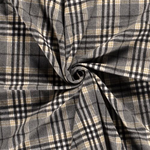 Polyesterstoff Jacquard Karomuster (EX 2225) - schwarz
