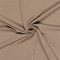 Rippenjersey Lurex Uni - beige meliert