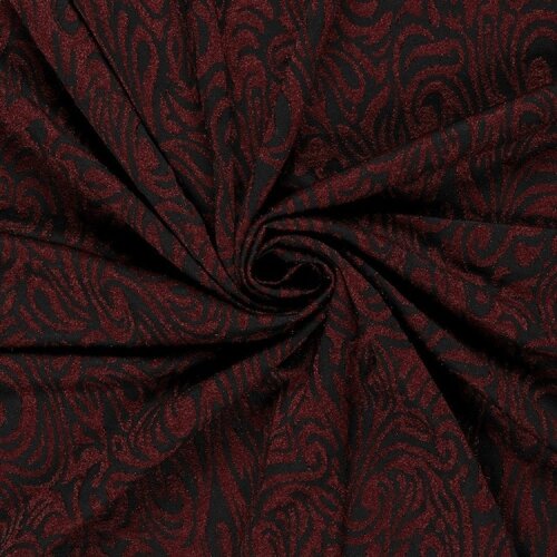 Jacquard Lurex Brokatmuster - dunkelrot