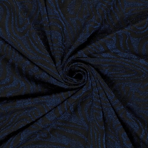 Jacquard Lurex Zebramuster - blau