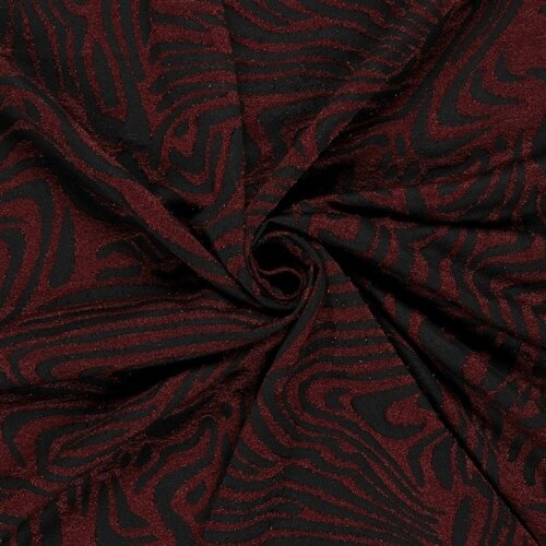 Jacquard Lurex Zebramuster - dunkelrot