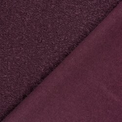 Bouclé Mantelstoff *Marie * Uni - aubergine
