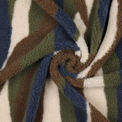 Teddystoff wilde Streifen - jeansblau