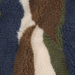 Teddystoff wilde Streifen - jeansblau