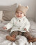 Teddystoff Bestickt bunte Herzen - wollweiss