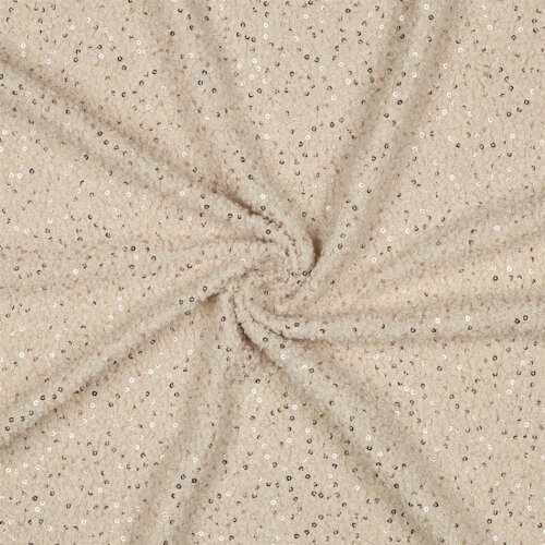 Teddystoff  Pailletten - creme