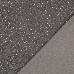 Teddystoff  SEQUINS - mittelgrau