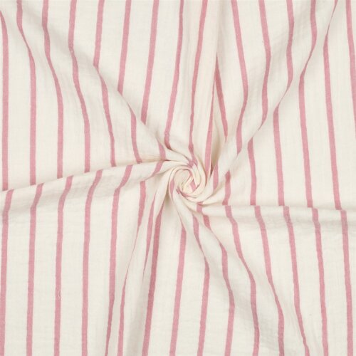 Musselin breite Streifen - altpink