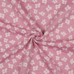 Musselin JACQUARD Blumen - CERISE