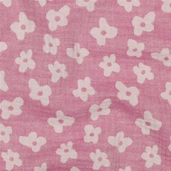Musselin JACQUARD Blumen - CERISE
