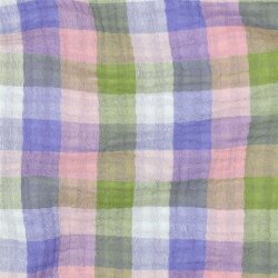 Musselin DOUBLE SIDED Karomuster - LIGHT PINK / LAVENDER