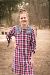 Musselin DOUBLE SIDED Karomuster - LIGHT PINK / LAVENDER