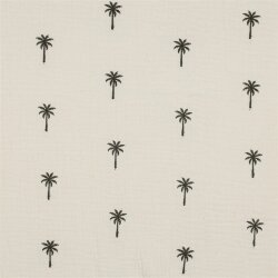 Musselin Bestickt PALM TREES - NATURAL WASHED