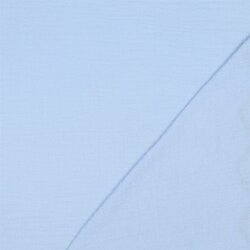 Musselin 2-Seitig Bordüre - hellblau