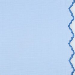 Musselin 2-SIDE SCALLOP - LIGHT BLUE