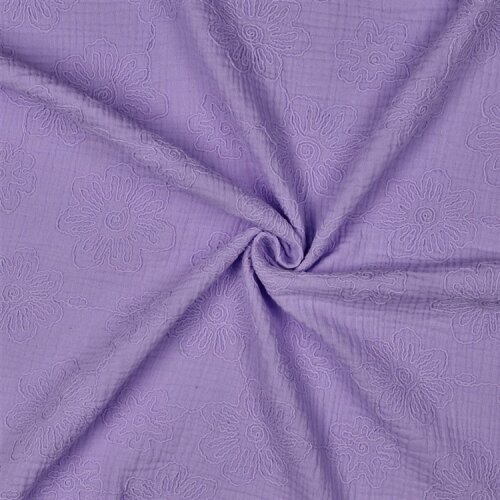 Musselin Bestickt Blumen - LILAC