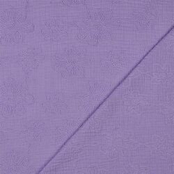 Musselin Bestickt Blumen - LILAC