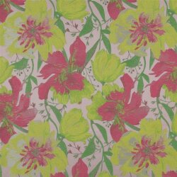 JACQUARD Blumen - PINK / YELLOW