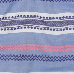COTTON YARN DYED JACQUARD NEON - LIGHT BLUE / PINK