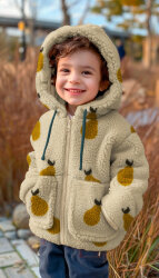 Teddystoff Birnen - cremebeige