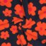 Teddystoff Blumen - dunkelblau/koralle