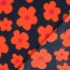 Teddystoff Blumen - dunkelblau/koralle