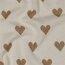 Jacquard Strickstoff Lurex Herzen - natur