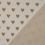Jacquard Strickstoff Lurex Herzen - natur