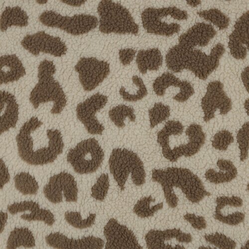 Teddystoff Leopunkte - taupe