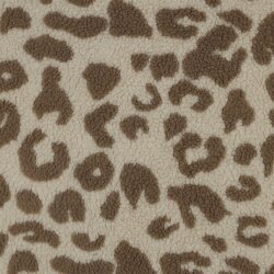 Teddystoff Leopunkte - taupe